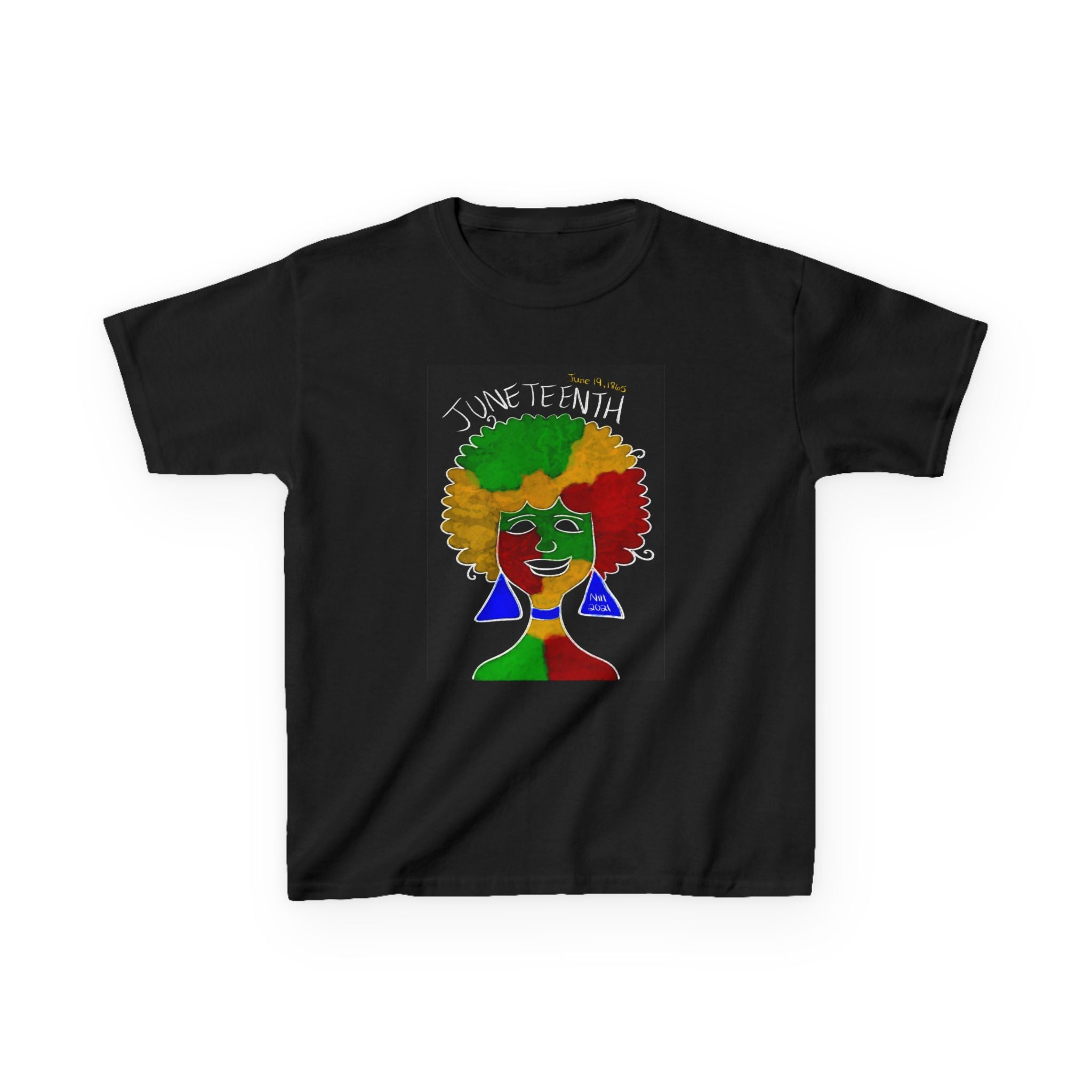 Kids Juneteenth Afro Colorful Tee