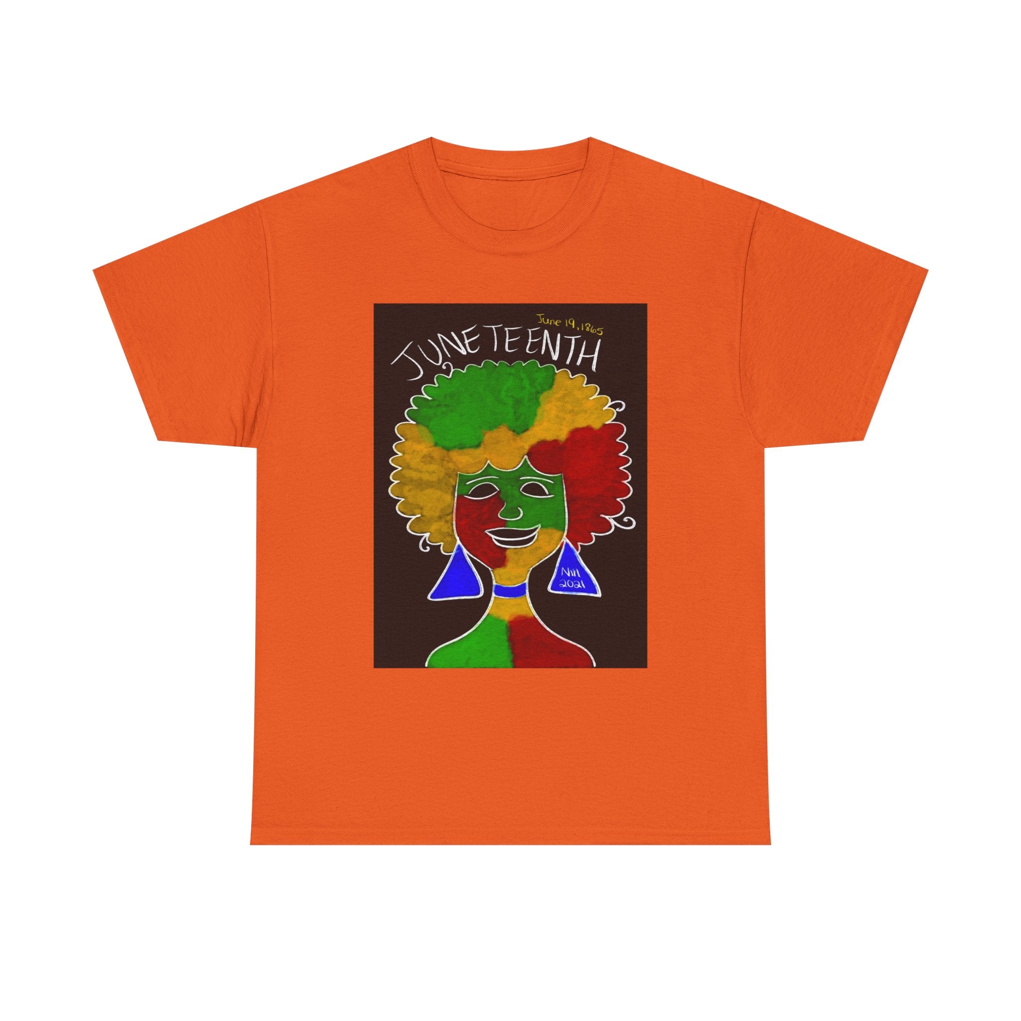 Juneteenth Afro Pride Unisex T-Shirt — Colorful Afro Woman Design