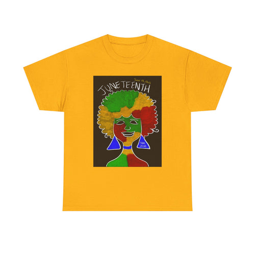 Juneteenth Afro Pride Unisex T-Shirt — Colorful Afro Woman Design