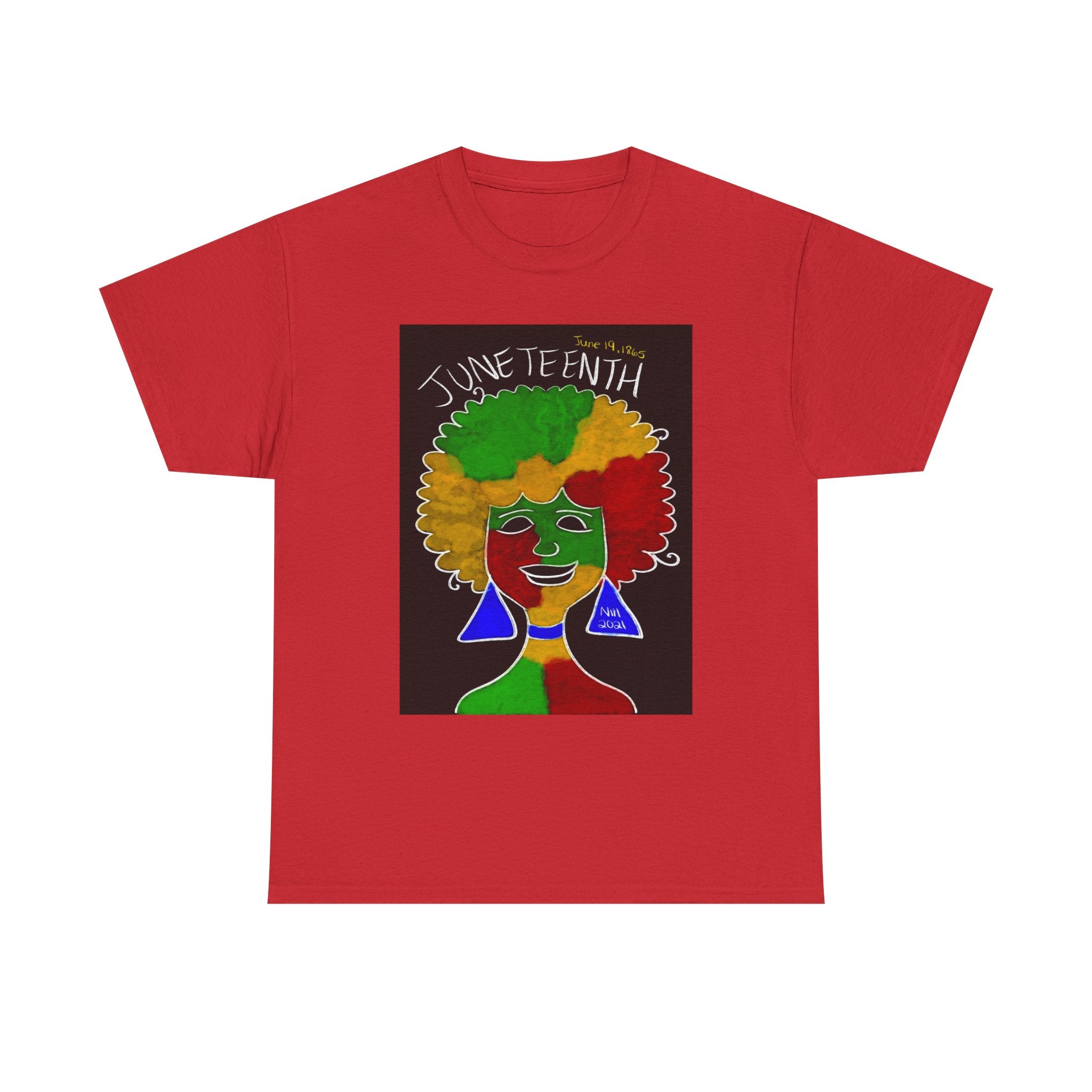 Juneteenth Afro Pride Unisex T-Shirt — Colorful Afro Woman Design
