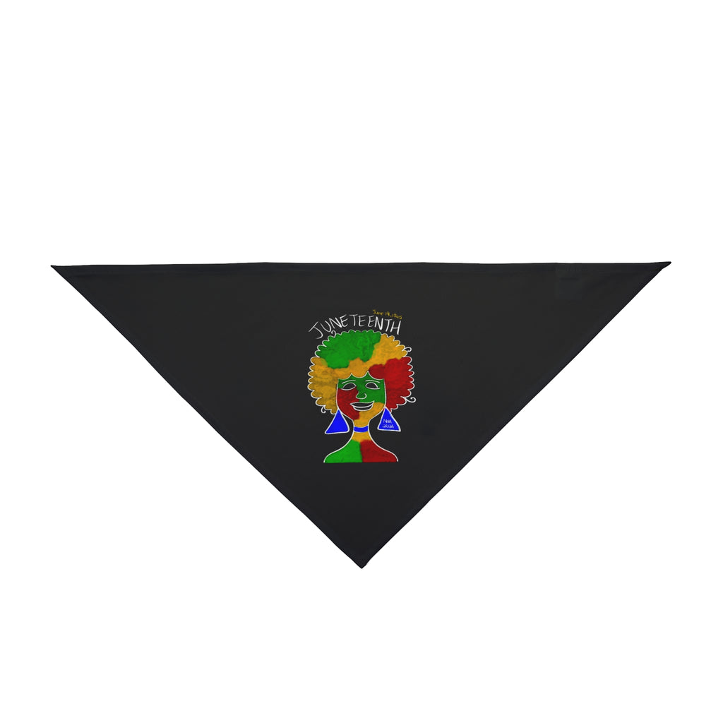 Juneteenth Afro Pride Pet Bandana - Black Decorative Dog & Cat Scarf
