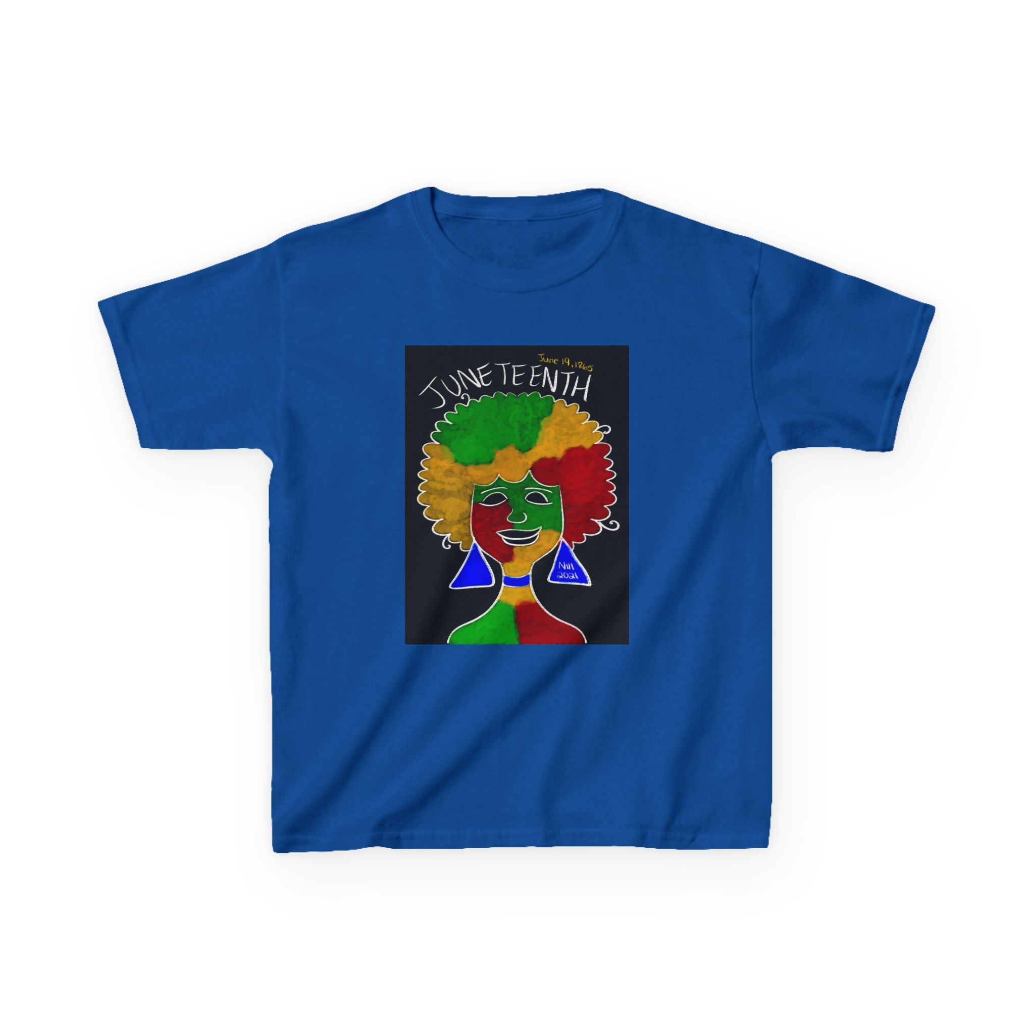 Kids Juneteenth Afro Colorful Tee