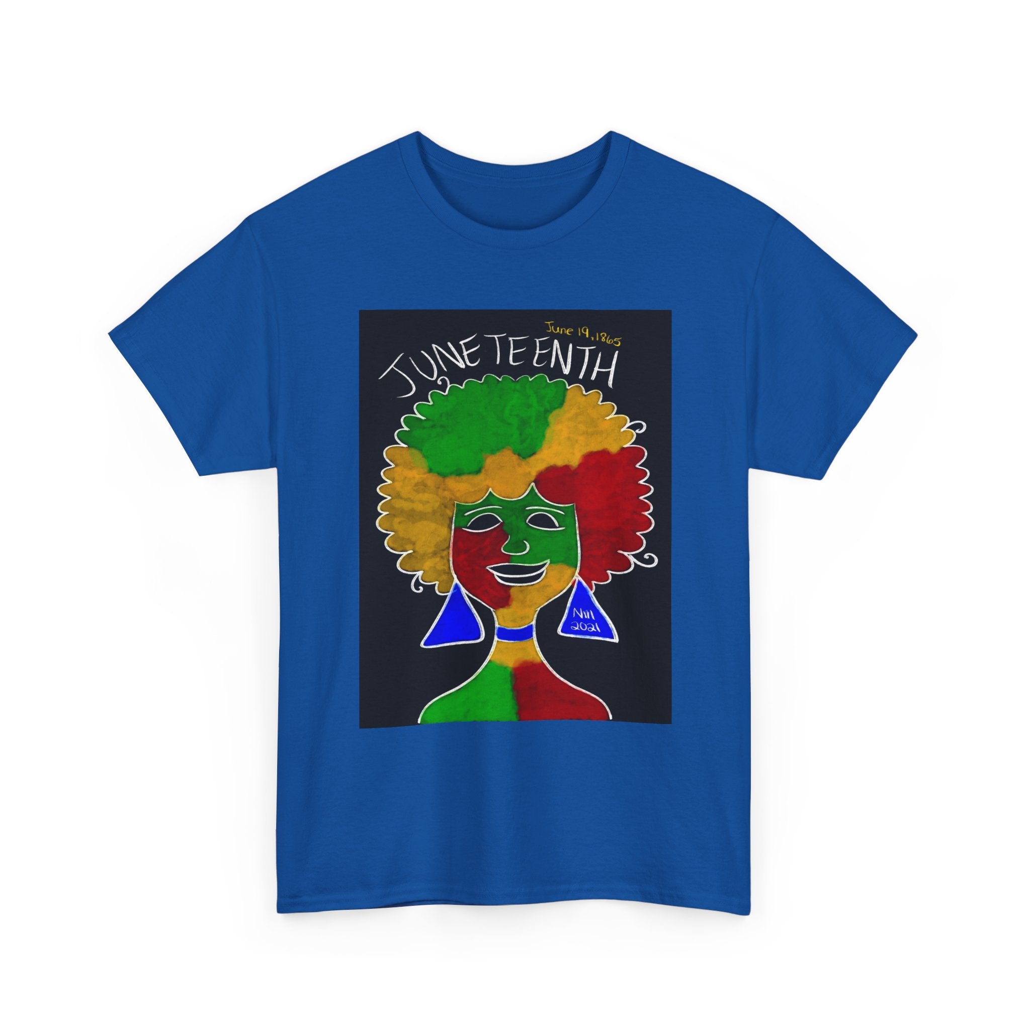 Juneteenth Afro Pride Unisex T-Shirt — Colorful Afro Woman Design