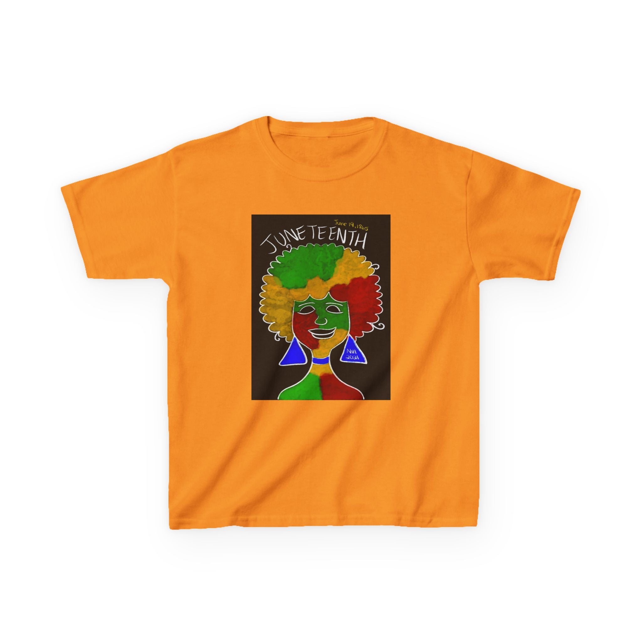 Kids Juneteenth Afro Colorful Tee