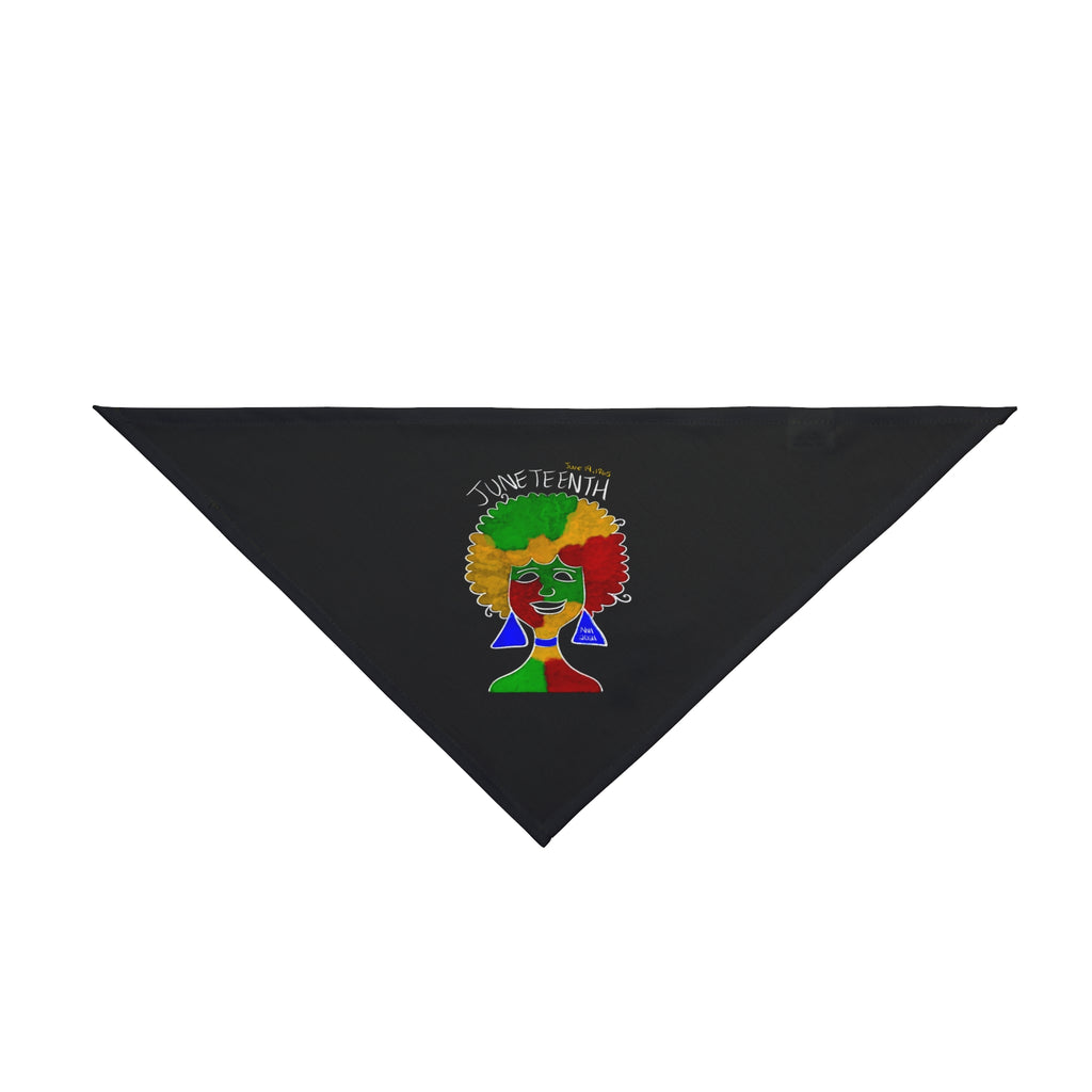 Juneteenth Afro Pride Pet Bandana - Black Decorative Dog & Cat Scarf