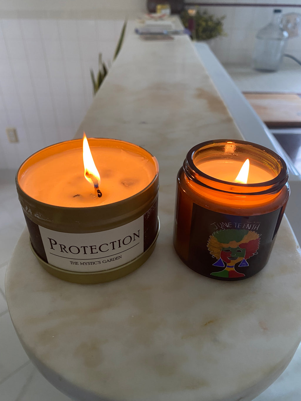 Juneteenth Afro Pride Scented Soy Candle — Amber Jar