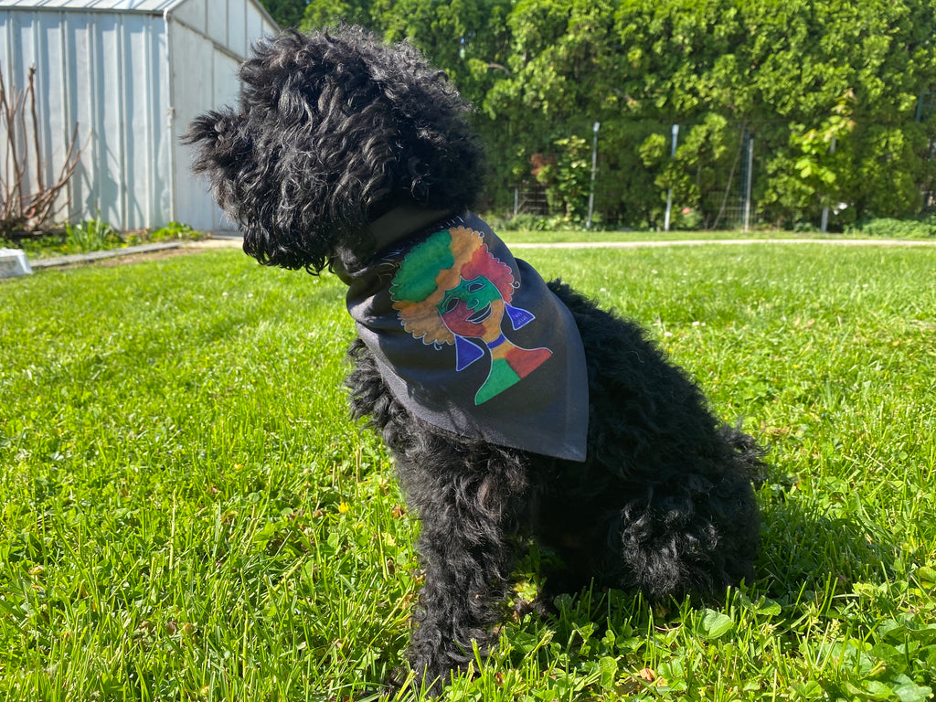 Juneteenth Afro Pride Pet Bandana - Black Decorative Dog & Cat Scarf