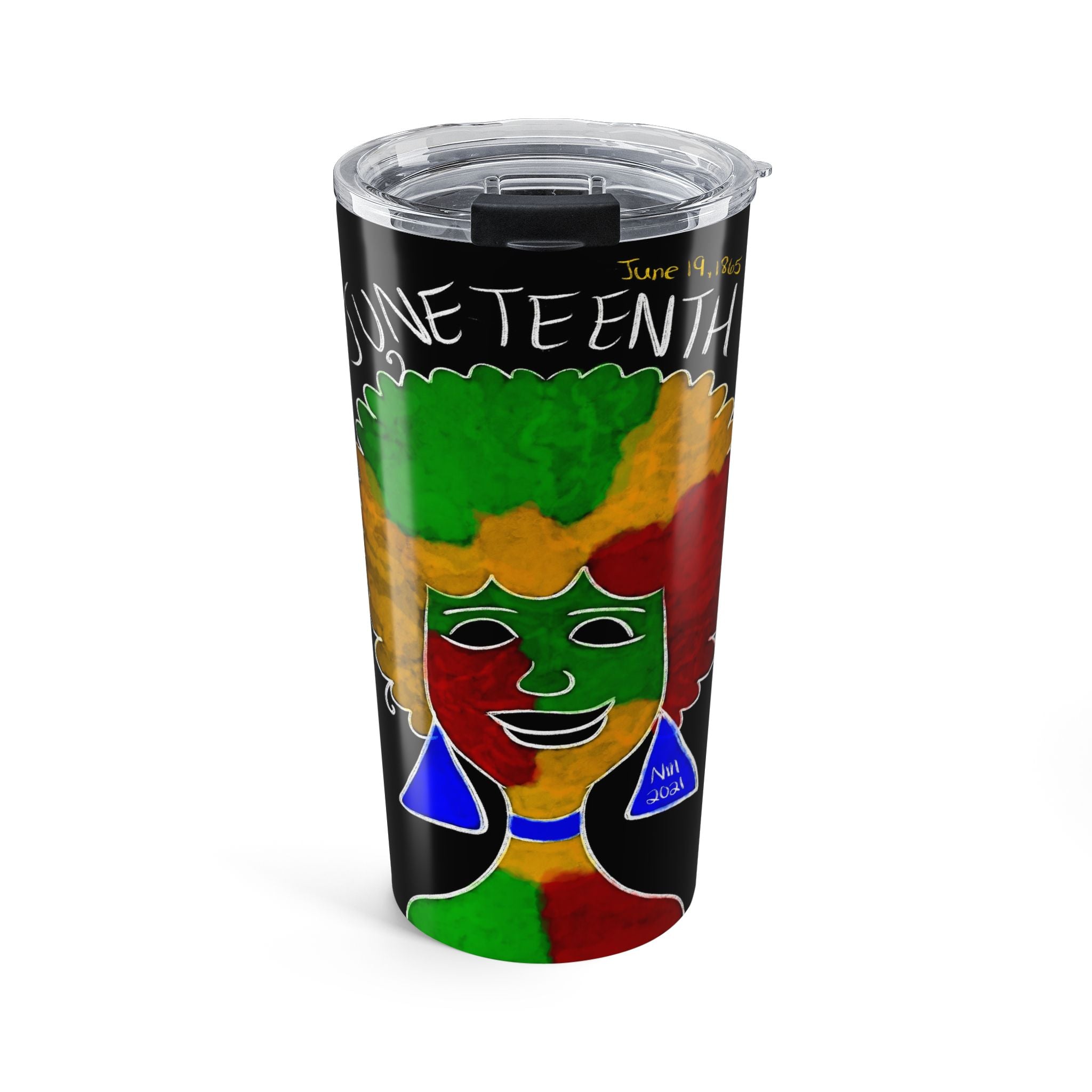 Juneteenth Afro Pride 20oz Tumbler — Colorful Black History Travel Mug