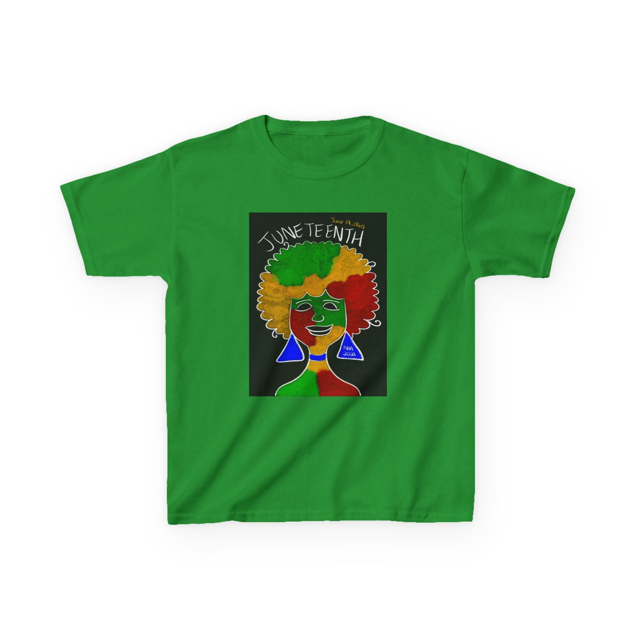Kids Juneteenth Afro Colorful Tee