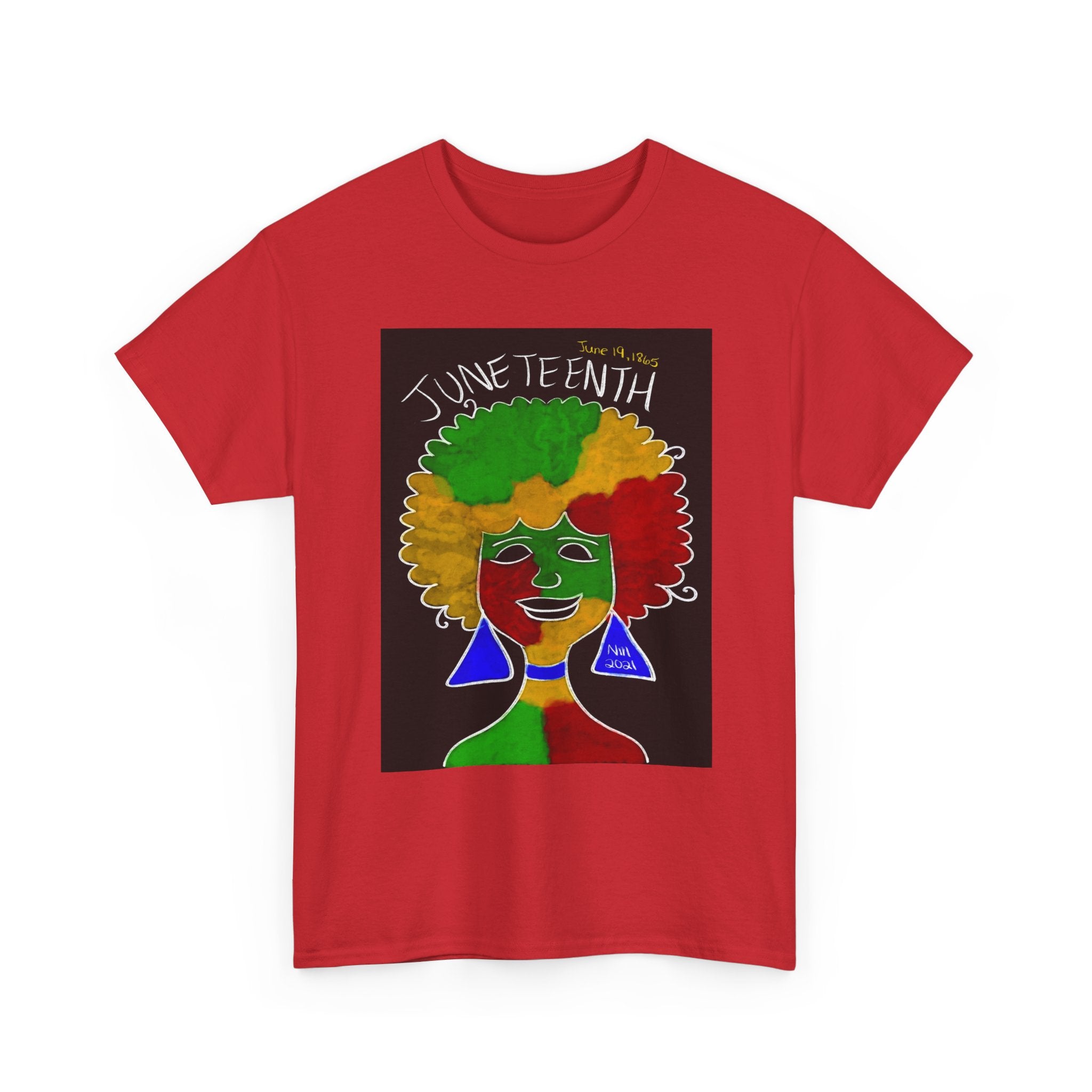Juneteenth Afro Pride Unisex T-Shirt — Colorful Afro Woman Design