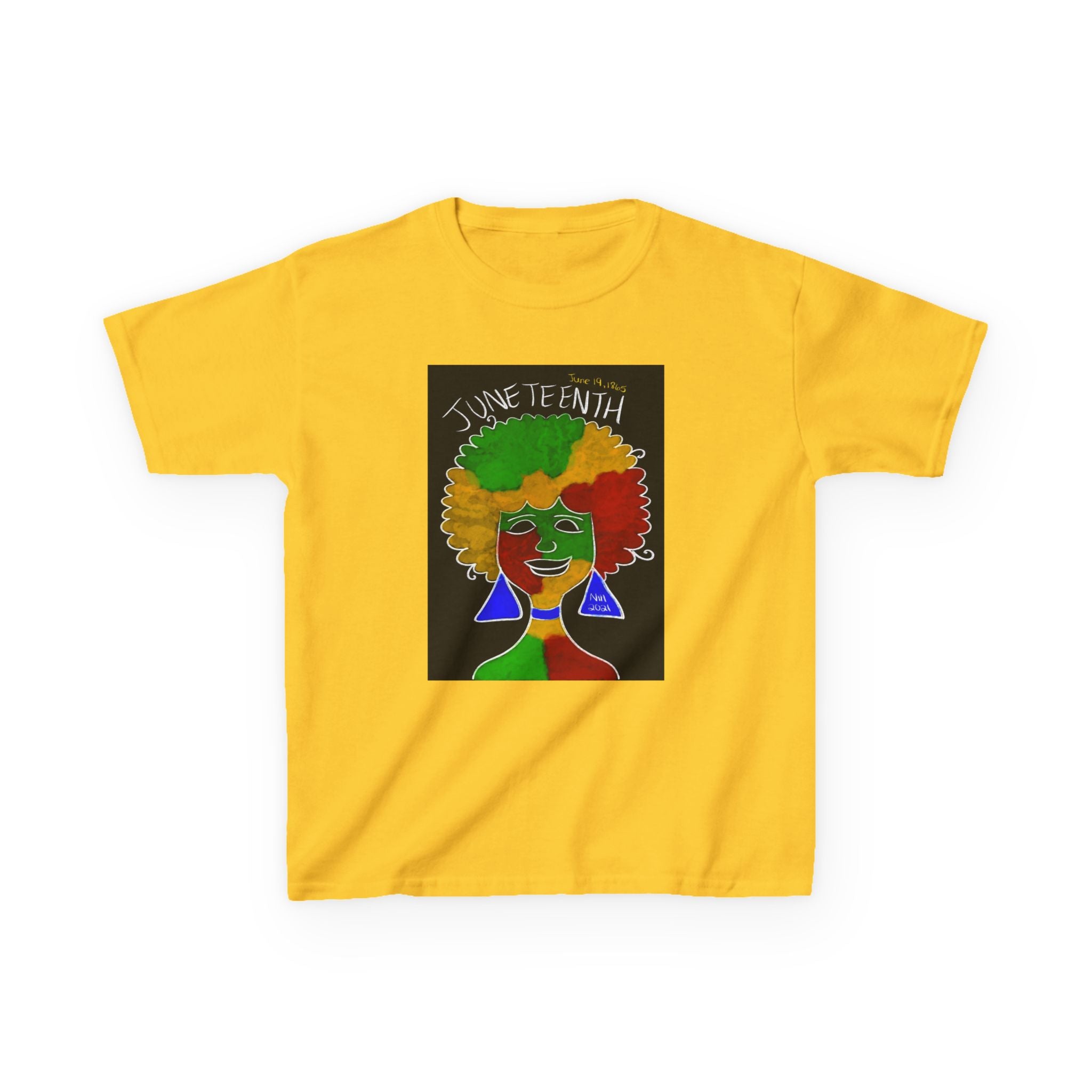 Kids Juneteenth Afro Colorful Tee