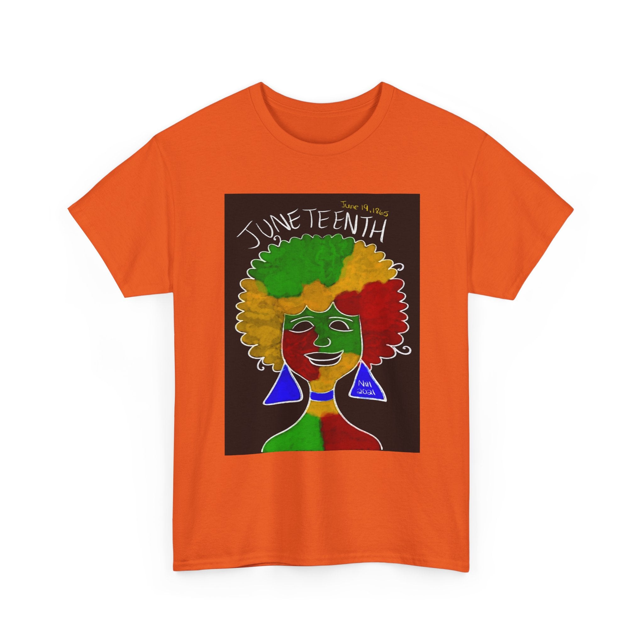 Juneteenth Afro Pride Unisex T-Shirt — Colorful Afro Woman Design