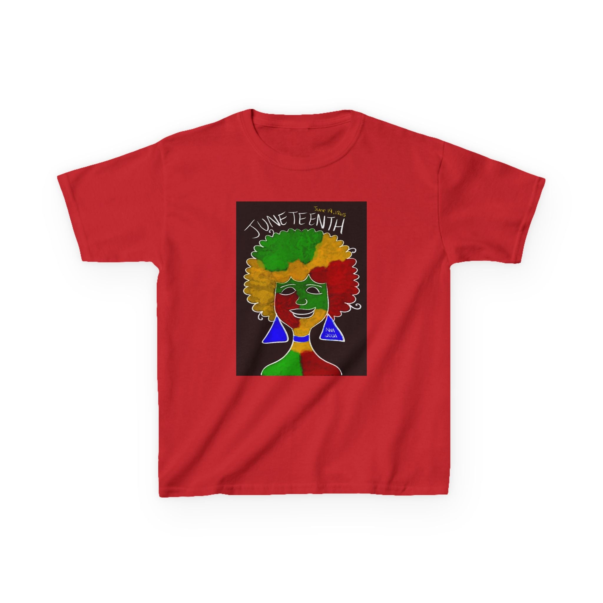 Kids Juneteenth Afro Colorful Tee