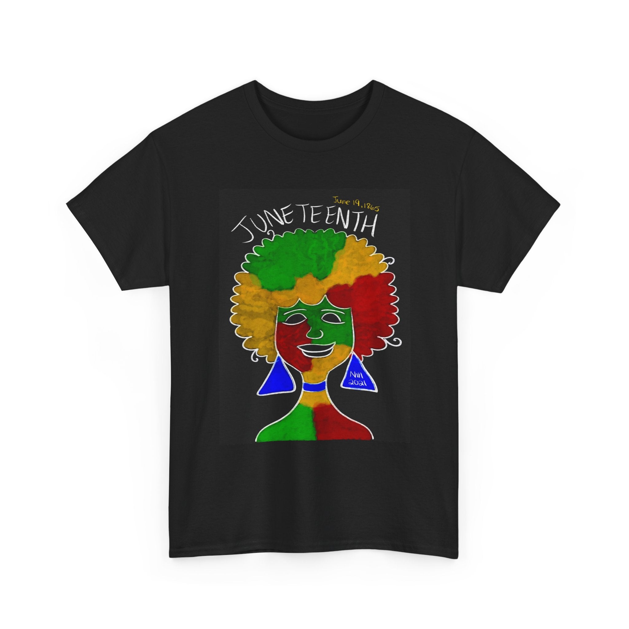 Juneteenth Afro Pride Unisex T-Shirt — Colorful Afro Woman Design