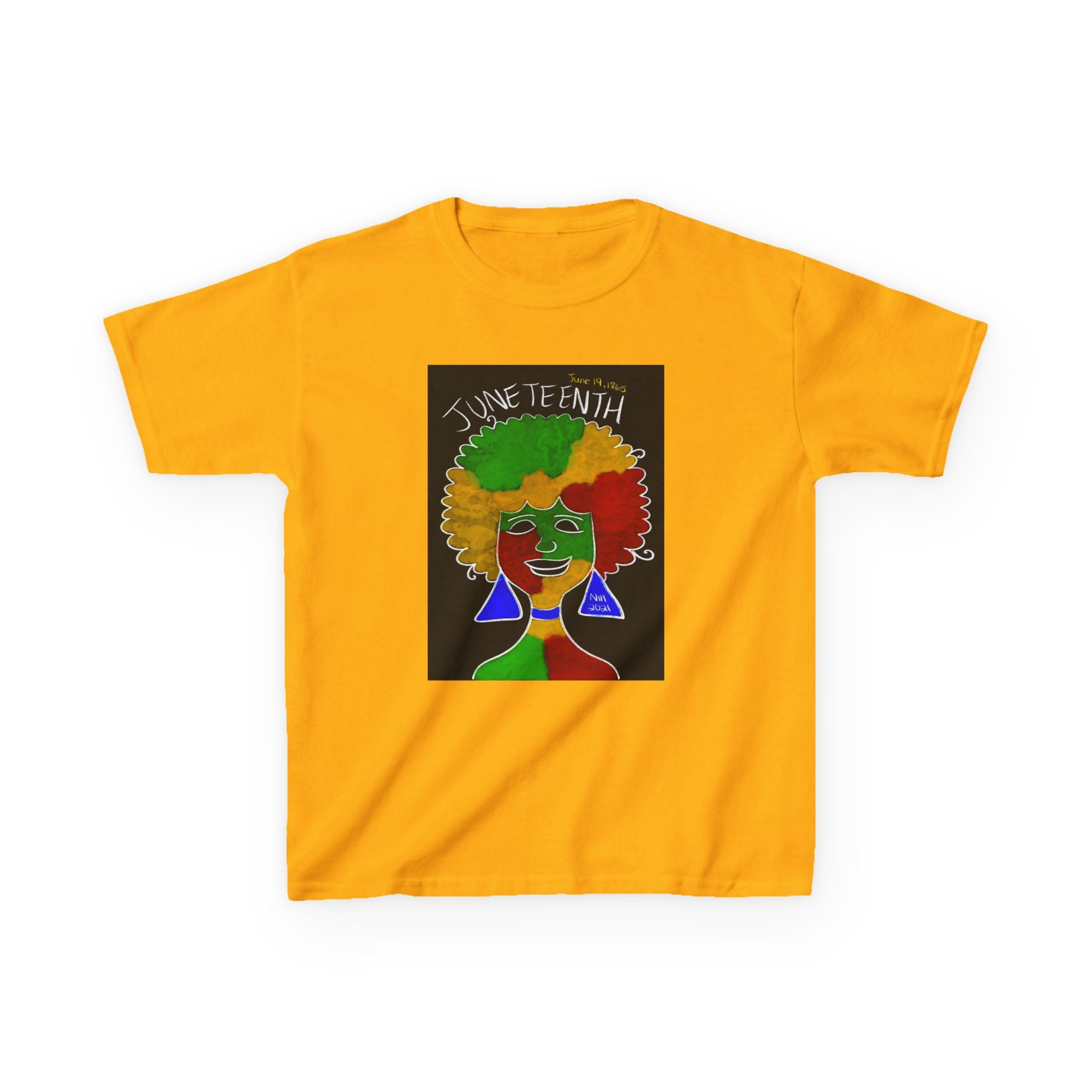 Kids Juneteenth Afro Colorful Tee